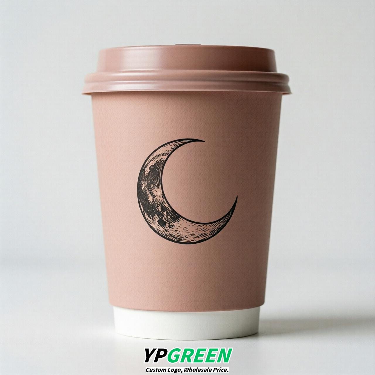 Blush Moon Paper Cups with Lids 8-24oz