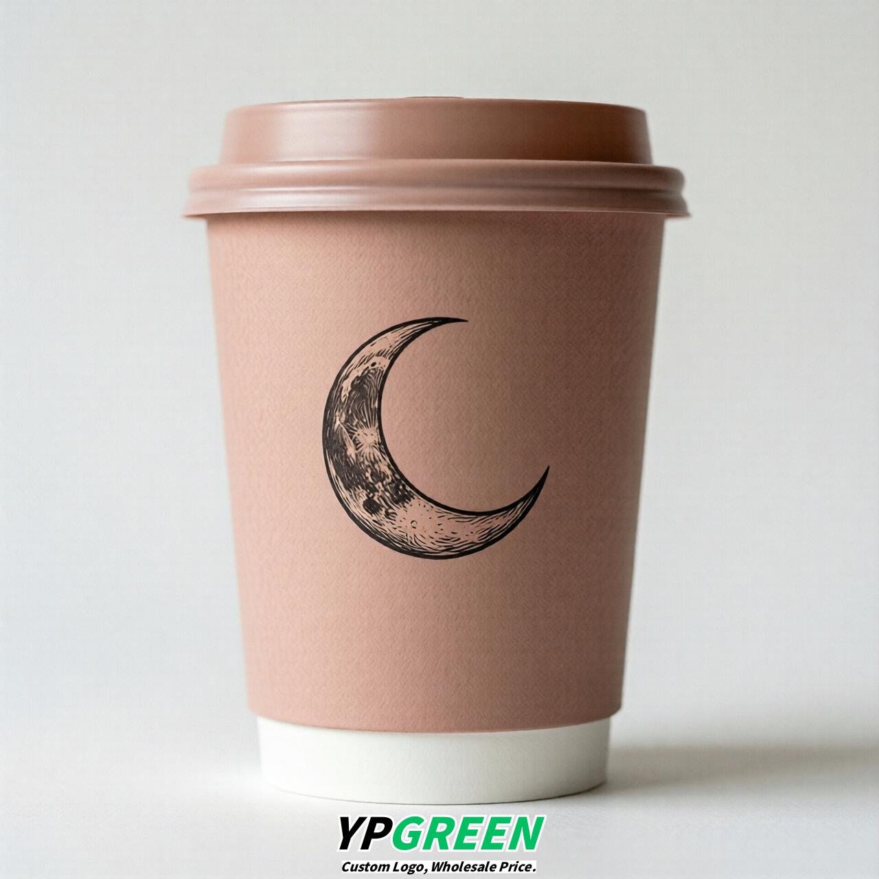 Blush Moon Paper Cups with Lids 8-24oz