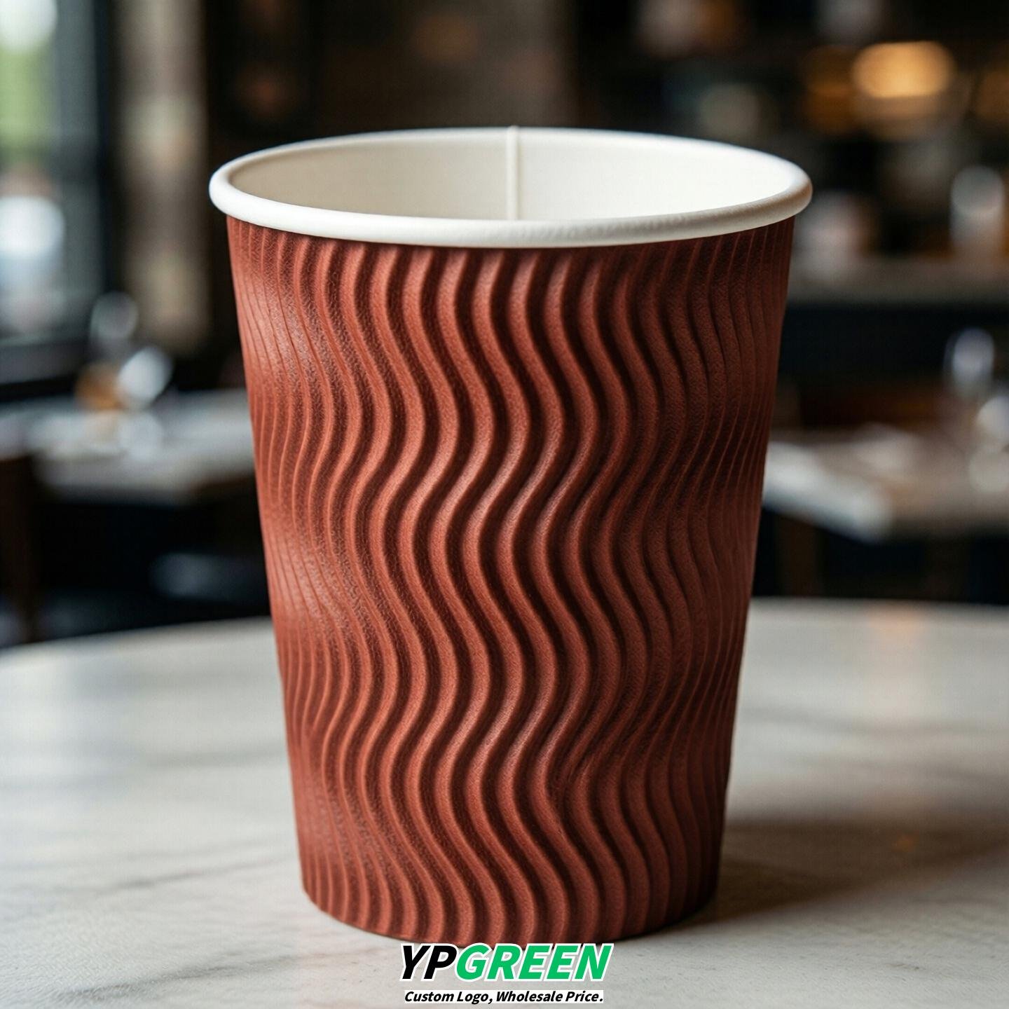 Brick Red Embossed Paper Cups 10oz/12oz/16oz/20oz/22oz