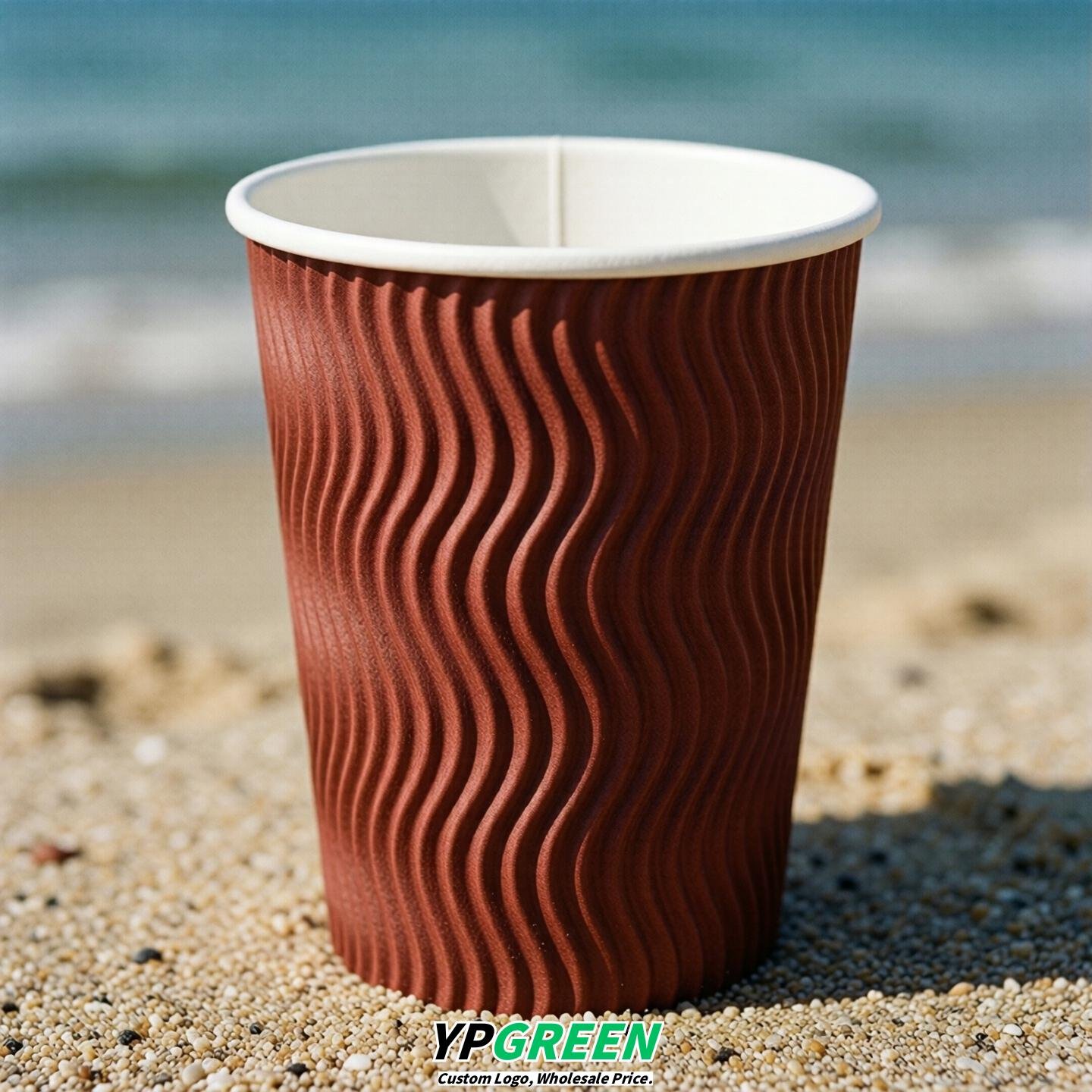 Brick Red Embossed Paper Cups 10oz/12oz/16oz/20oz/22oz Brick Red Embossed Paper Cups 10oz/12oz/16oz/20oz/22oz