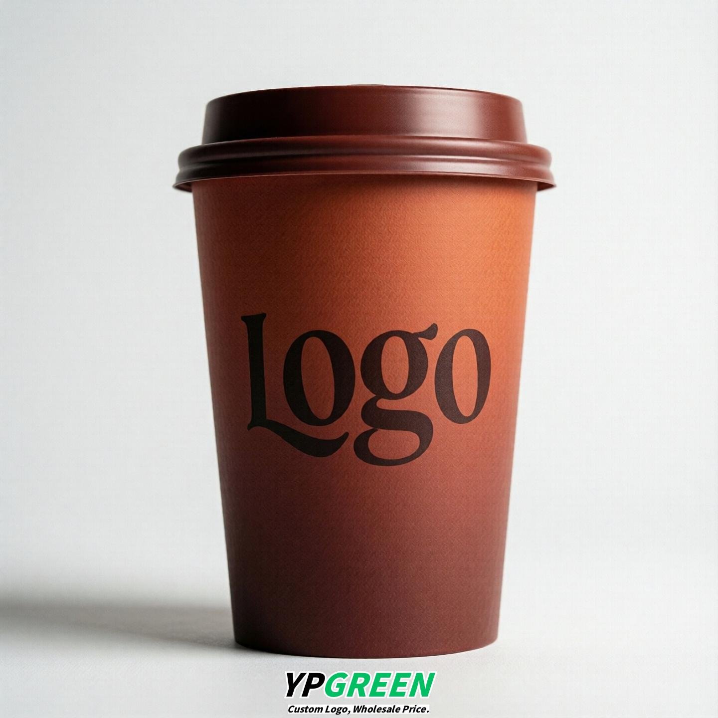 Brick Red Gradient Paper Cups 8oz/10oz/12oz/16oz/20oz/22oz