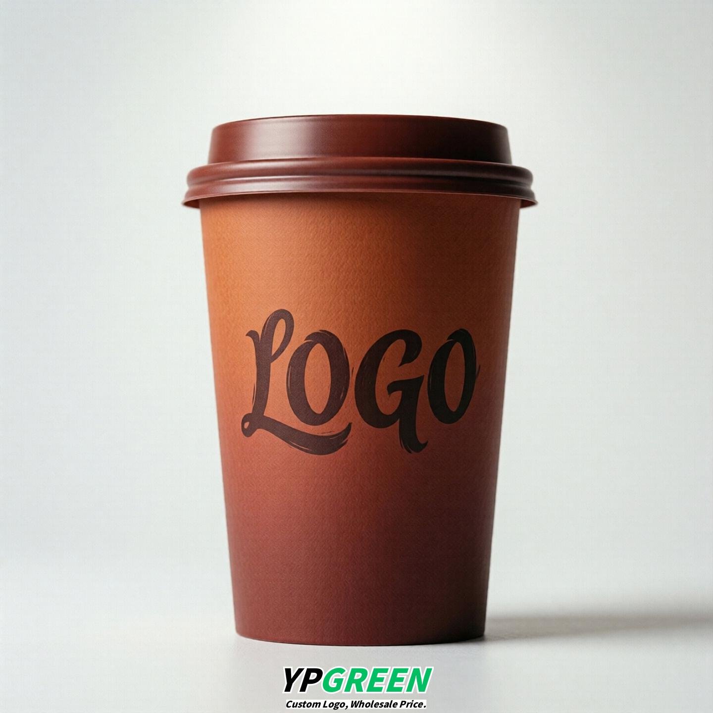 Brick Red Gradient Paper Cups 8oz/10oz/12oz/16oz/20oz/22oz