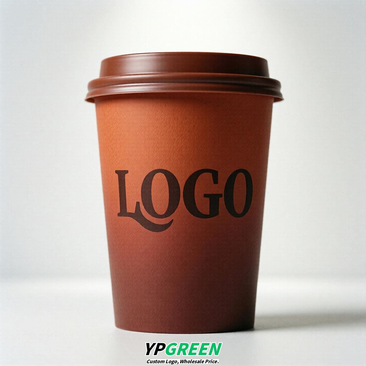 Brick Red Gradient Paper Cups 8oz/10oz/12oz/16oz/20oz/22oz