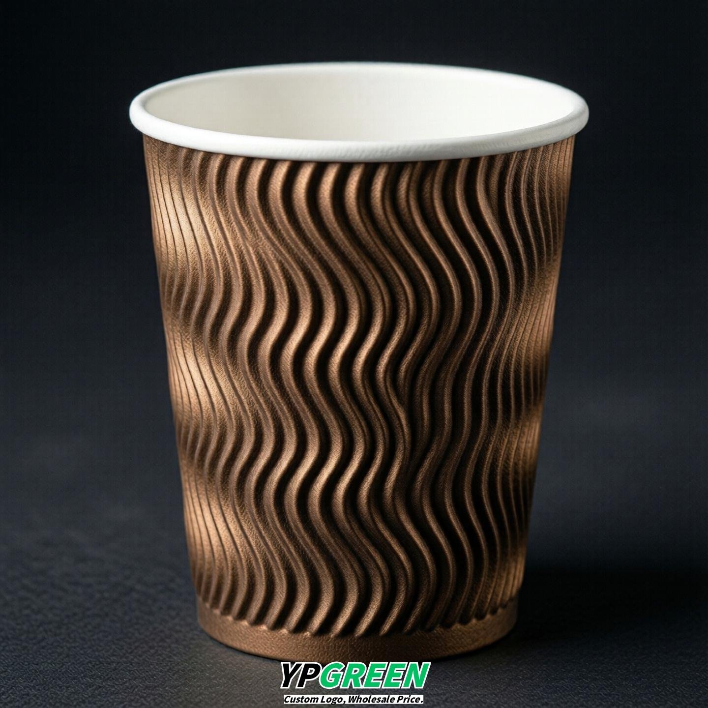 Bronze Embossed Paper Cups 10oz/12oz/16oz/20oz/22oz