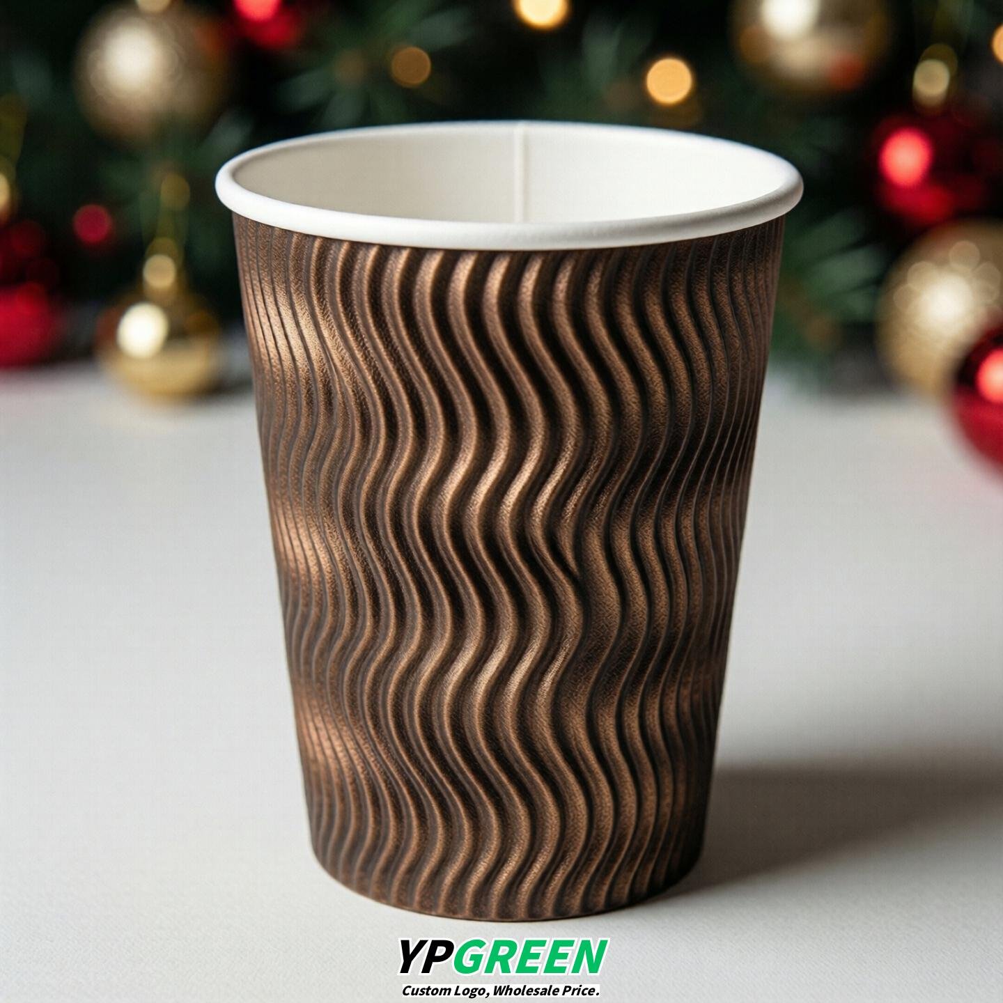 Bronze Embossed Paper Cups 10oz/12oz/16oz/20oz/22oz