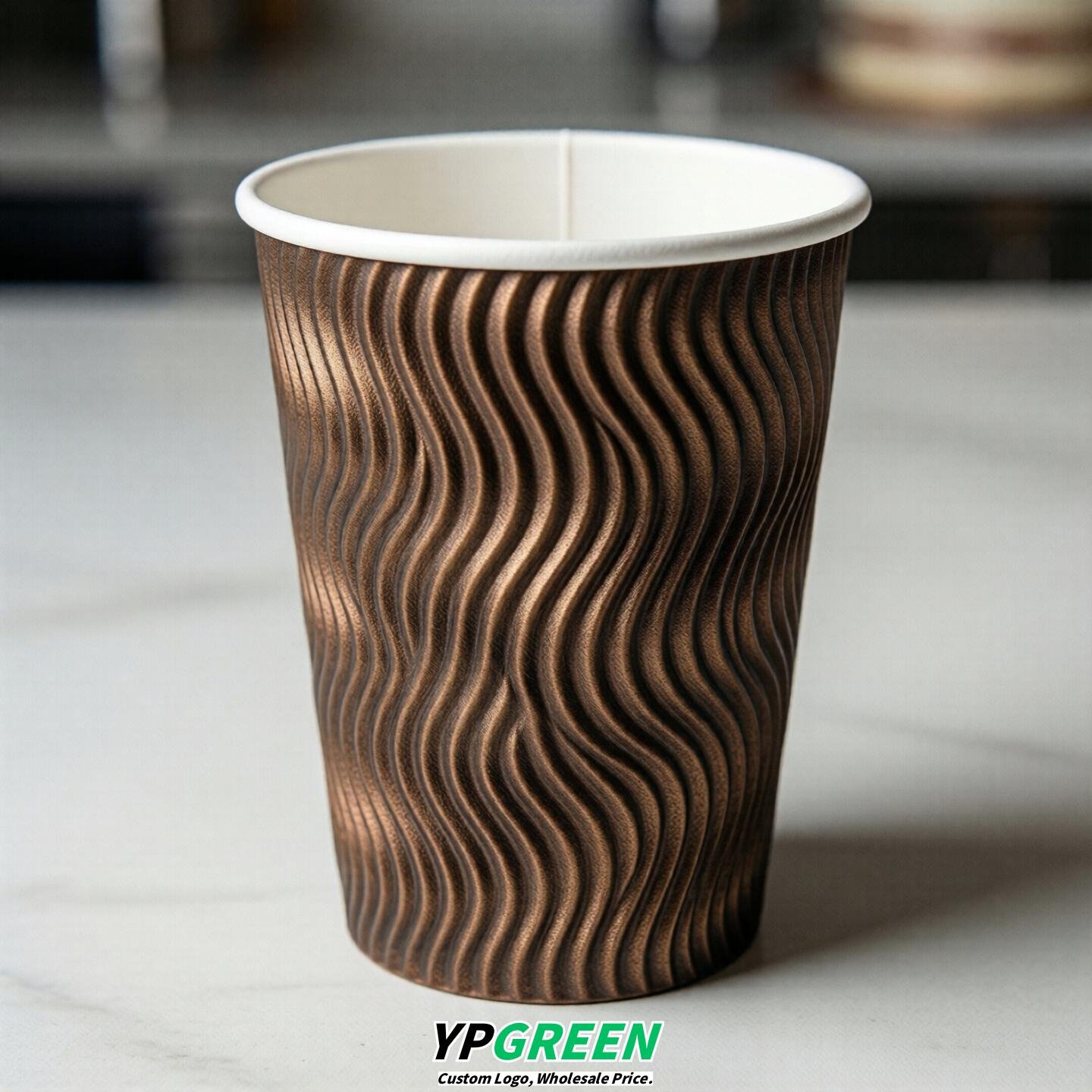 Bronze Embossed Paper Cups 10oz/12oz/16oz/20oz/22oz