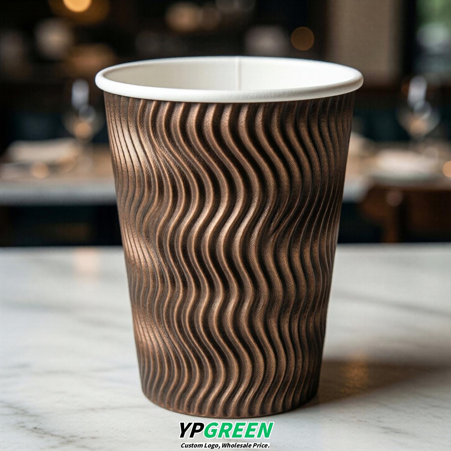 Bronze Embossed Paper Cups 10oz/12oz/16oz/20oz/22oz