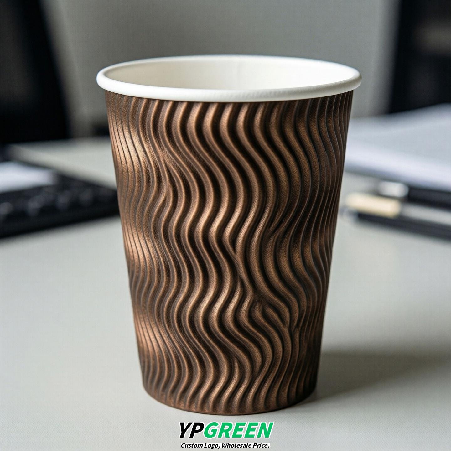 Bronze Embossed Paper Cups 10oz/12oz/16oz/20oz/22oz