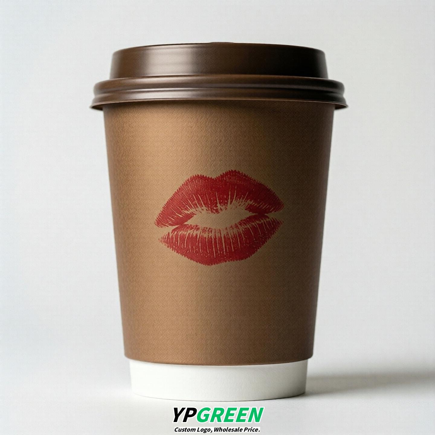 Bronze Paper Cups with Lips Print 10oz/12oz/16oz/20oz/22oz