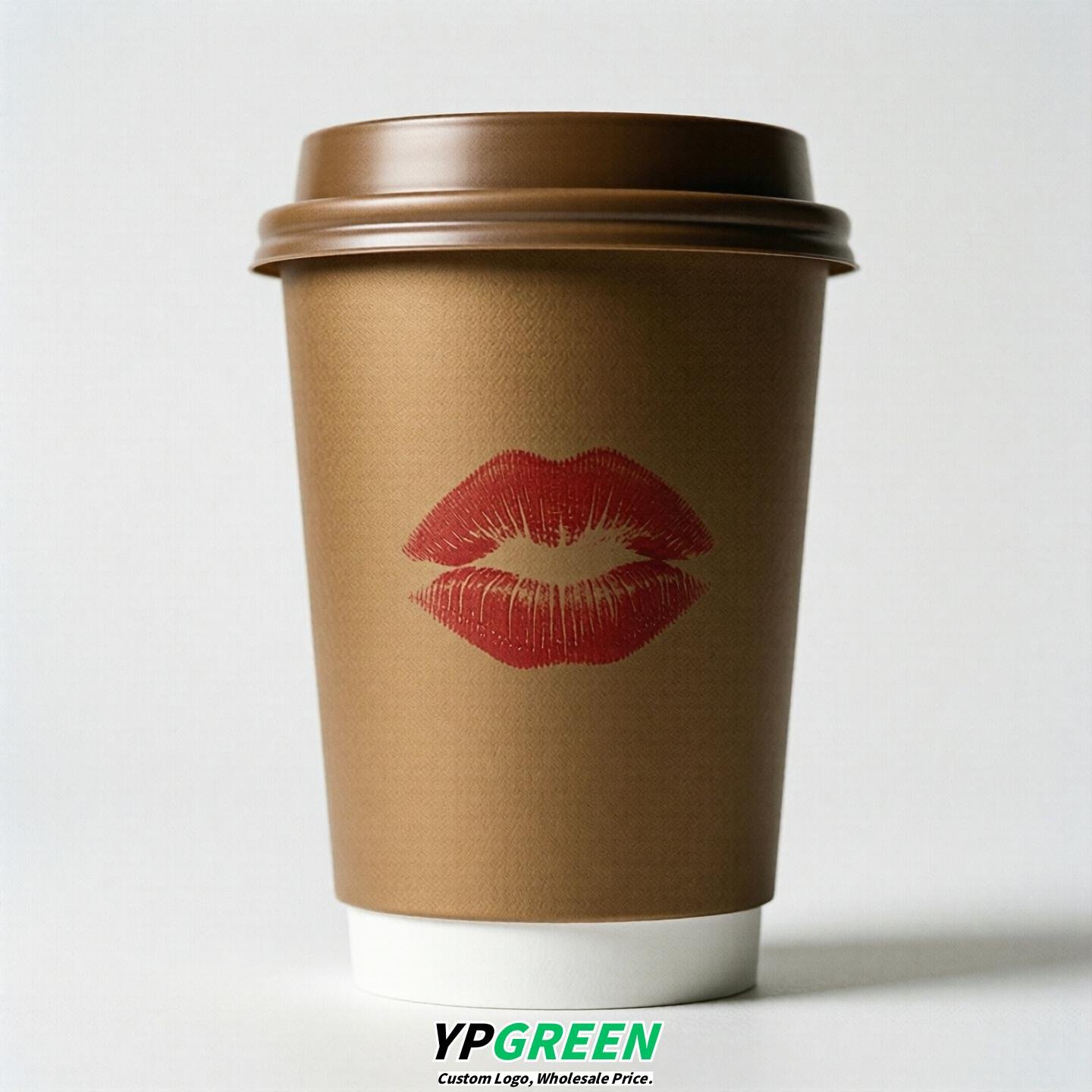 Bronze Paper Cups with Lips Print 10oz/12oz/16oz/20oz/22oz