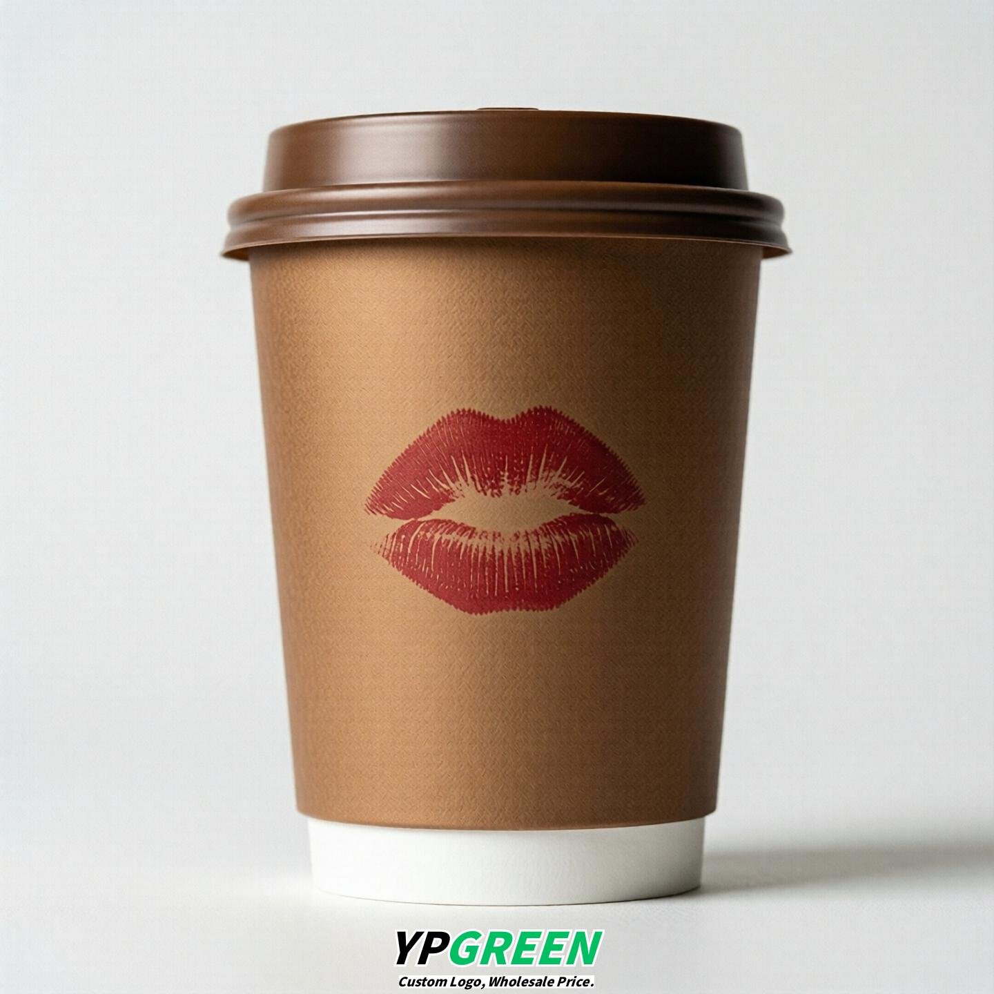 Bronze Paper Cups with Lips Print 10oz/12oz/16oz/20oz/22oz