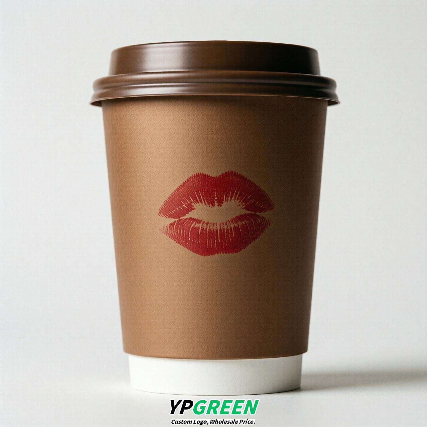 Bronze Paper Cups with Lips Print 10oz/12oz/16oz/20oz/22oz