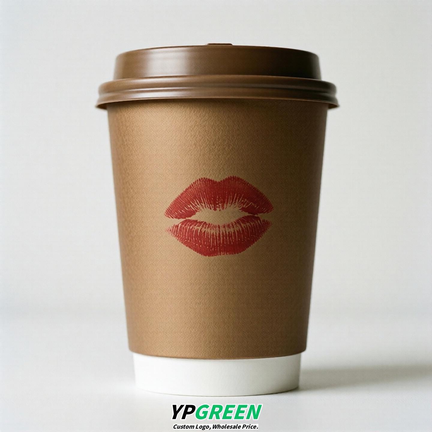 Bronze Paper Cups with Lips Print 10oz/12oz/16oz/20oz/22oz