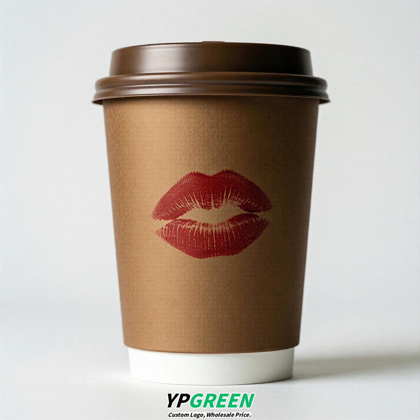 Bronze Paper Cups with Lips Print 10oz/12oz/16oz/20oz/22oz