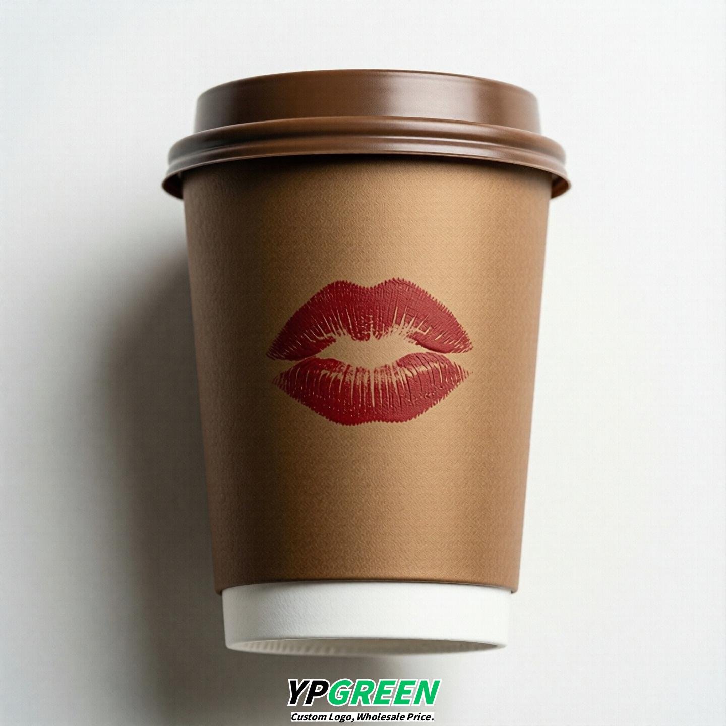 Bronze Paper Cups with Lips Print 10oz/12oz/16oz/20oz/22oz