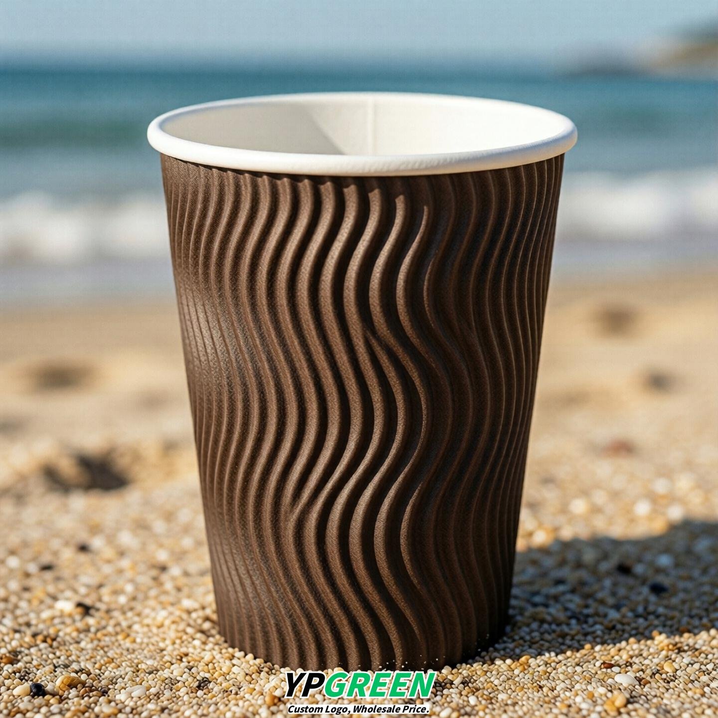 Brown Embossed Paper Cups 10oz/12oz/16oz/20oz/22oz