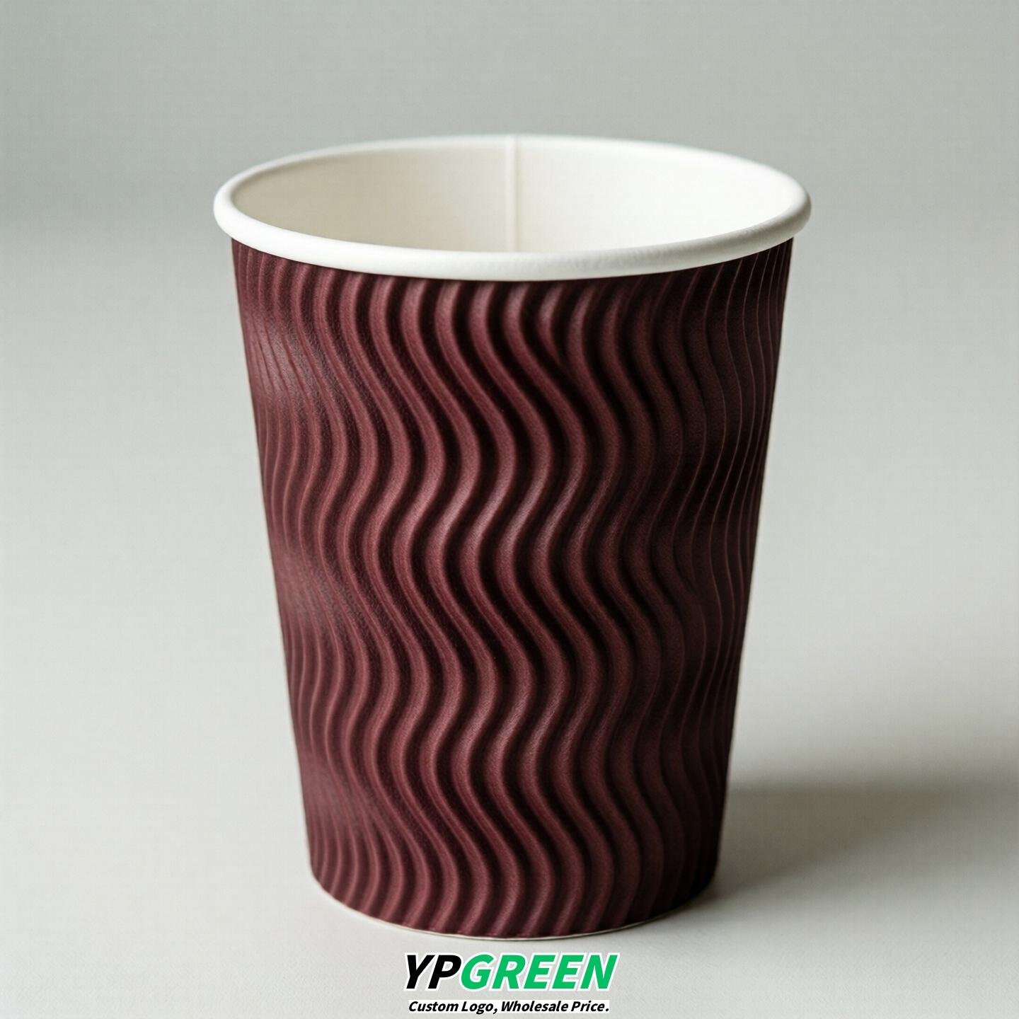 Burgundy Embossed Paper Cups 10oz/12oz/16oz/20oz/22oz