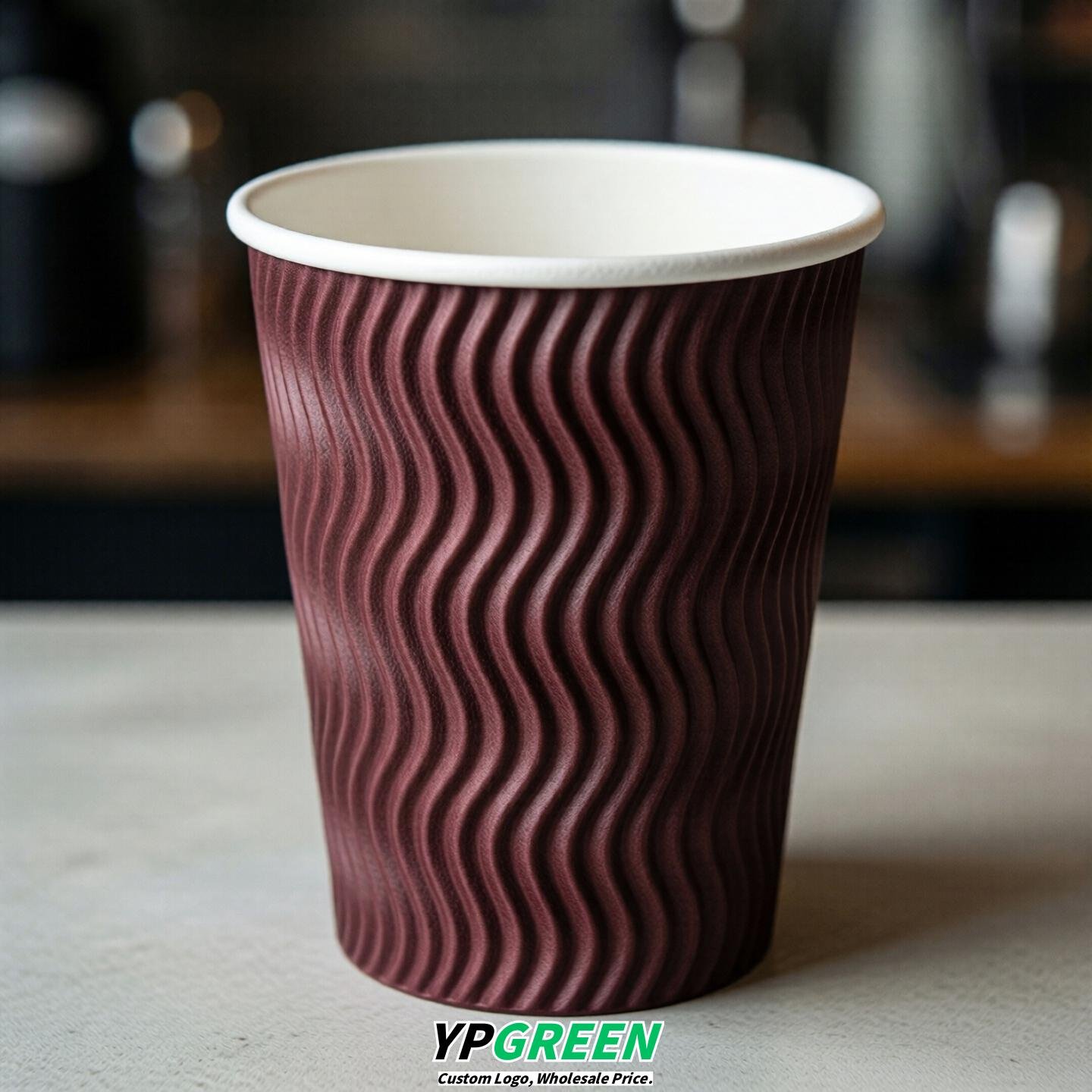 Burgundy Embossed Paper Cups 10oz/12oz/16oz/20oz/22oz