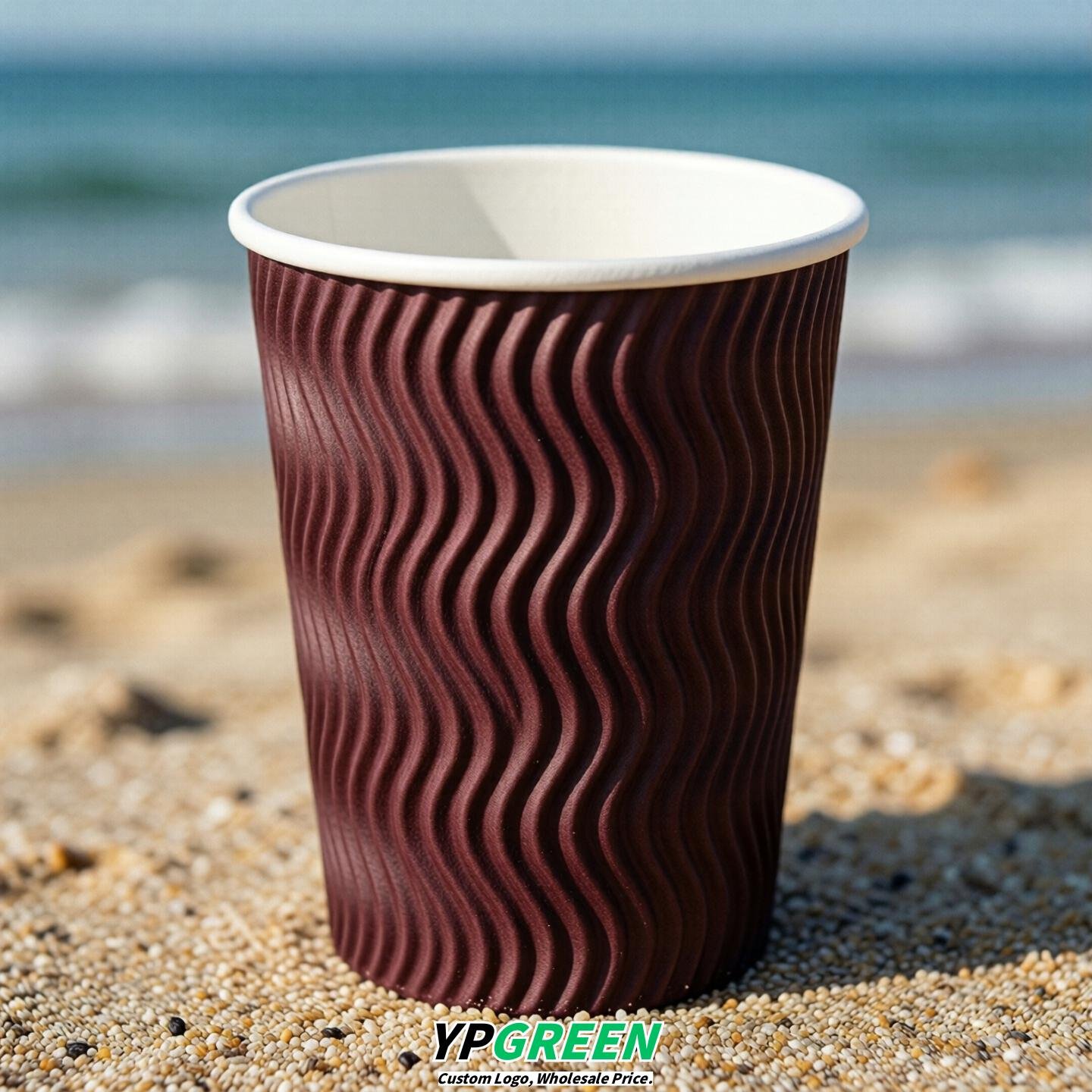 Burgundy Embossed Paper Cups 10oz/12oz/16oz/20oz/22oz
