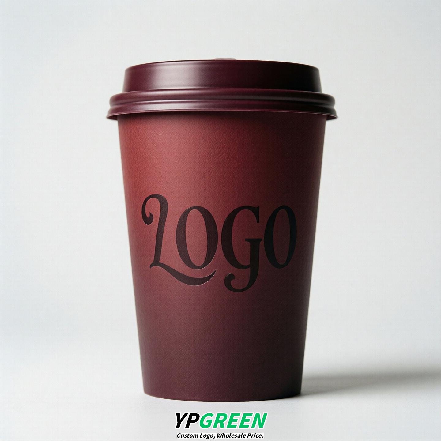 Burgundy Gradient Paper Cups 8oz/10oz/12oz/16oz/20oz/22oz