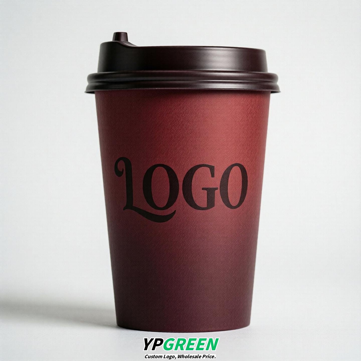Burgundy Gradient Paper Cups 8oz/10oz/12oz/16oz/20oz/22oz