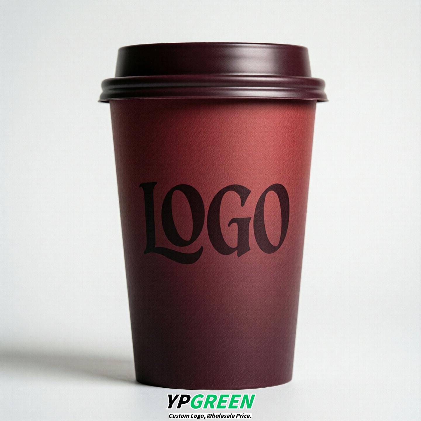 Burgundy Gradient Paper Cups 8oz/10oz/12oz/16oz/20oz/22oz