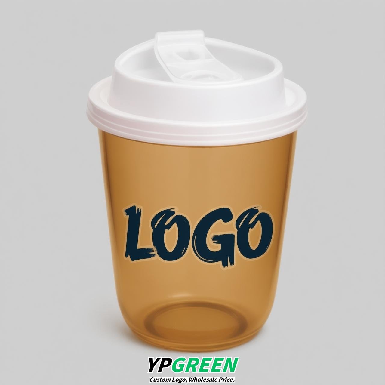 Camel U Shape Cups with Lid - Custom Logo PP & PET Plastic Disposable