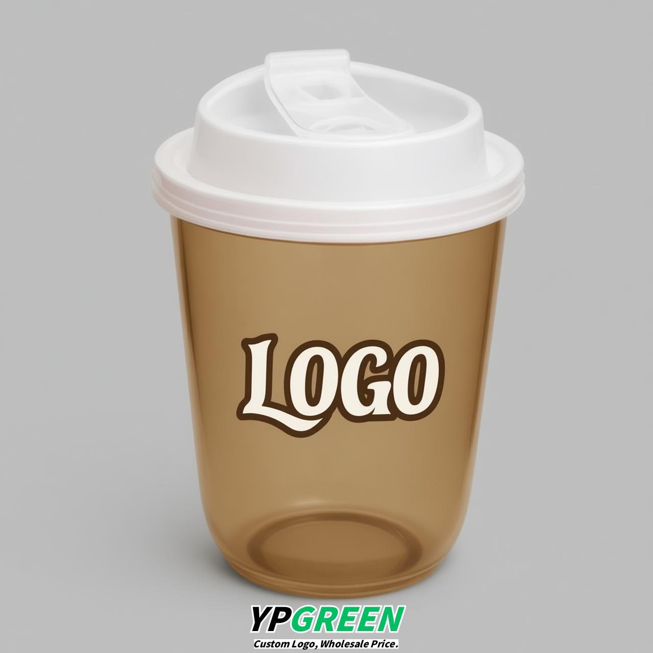 Camel U Shape Cups with Lid - Custom Logo PP & PET Plastic Disposable