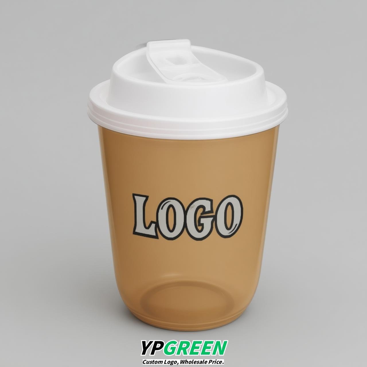 Camel U Shape Cups with Lid - Custom Logo PP & PET Plastic Disposable