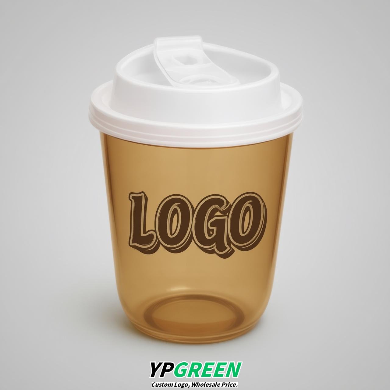 Camel U Shape Cups with Lid - Custom Logo PP & PET Plastic Disposable