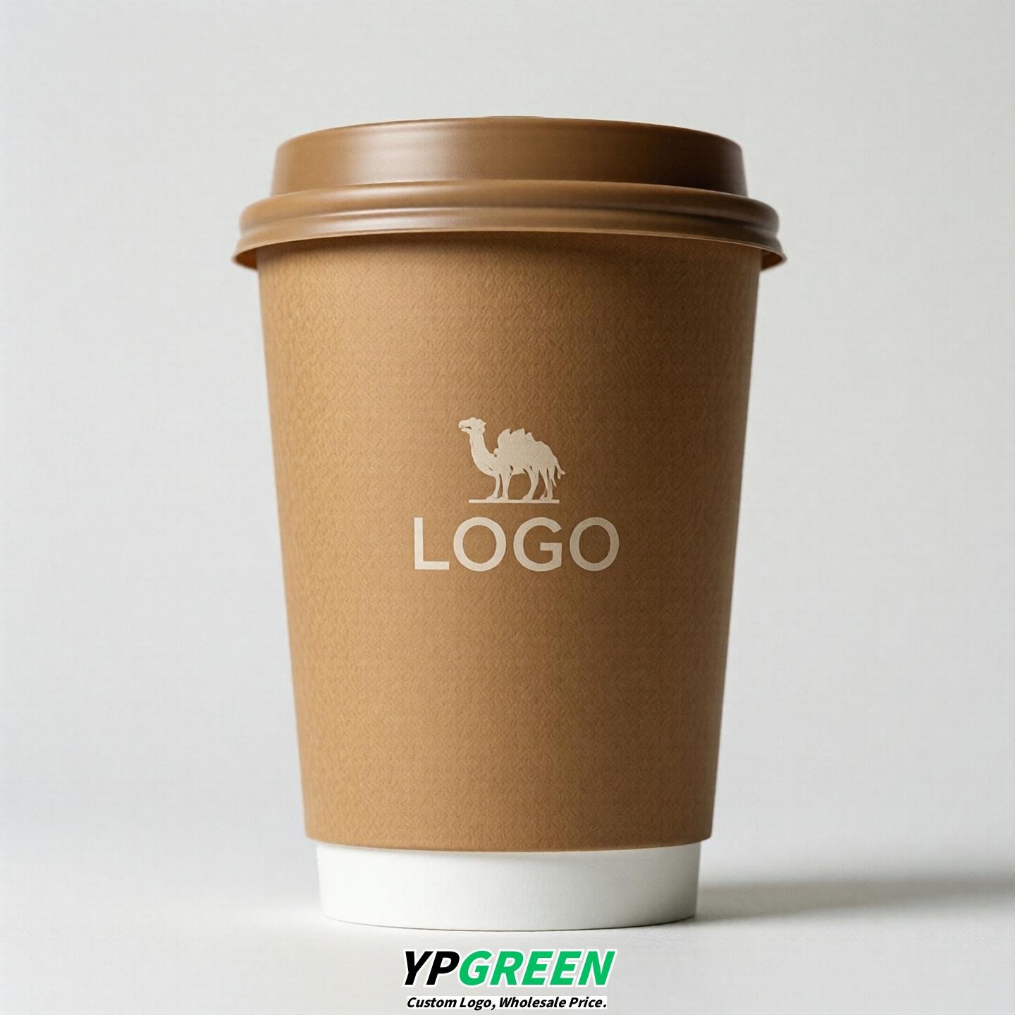 Camel Custom Logo Paper Cups: 8-24oz & Double Wall