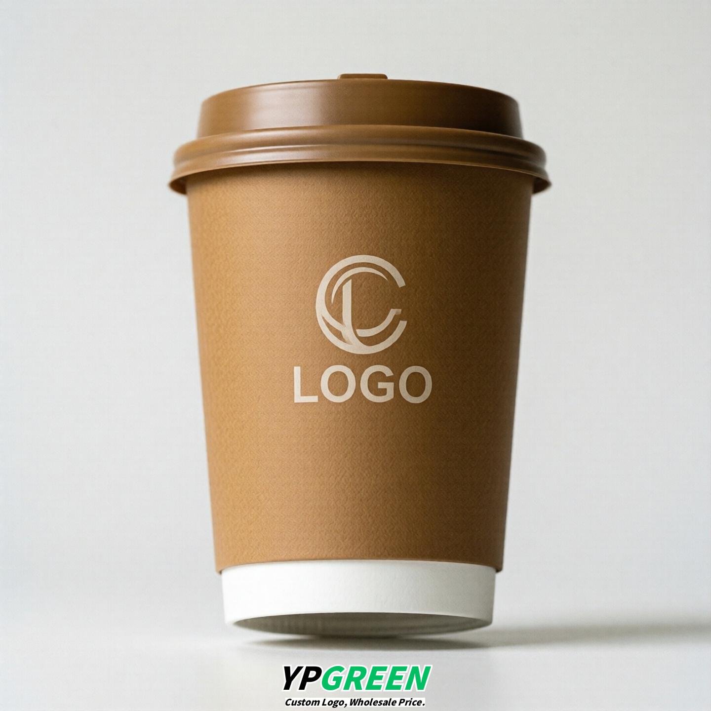 Camel Custom Logo Paper Cups: 8-24oz & Double Wall