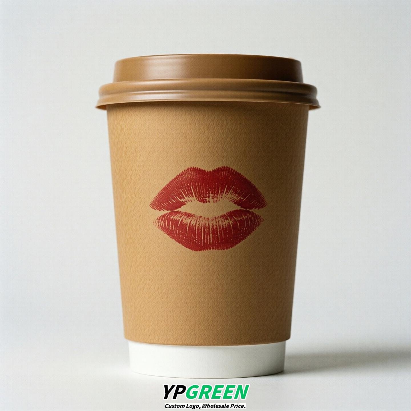 Camel Paper Cups with Lips Print 10oz/12oz/16oz/20oz/22oz