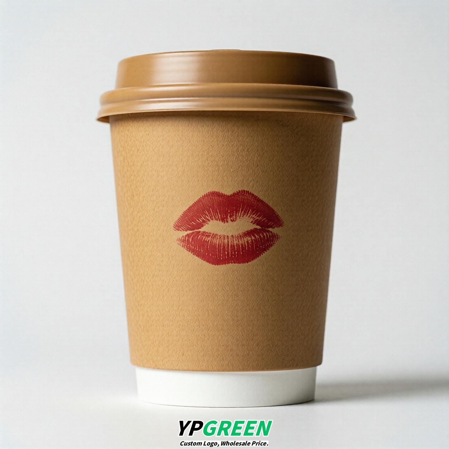 Camel Paper Cups with Lips Print 10oz/12oz/16oz/20oz/22oz
