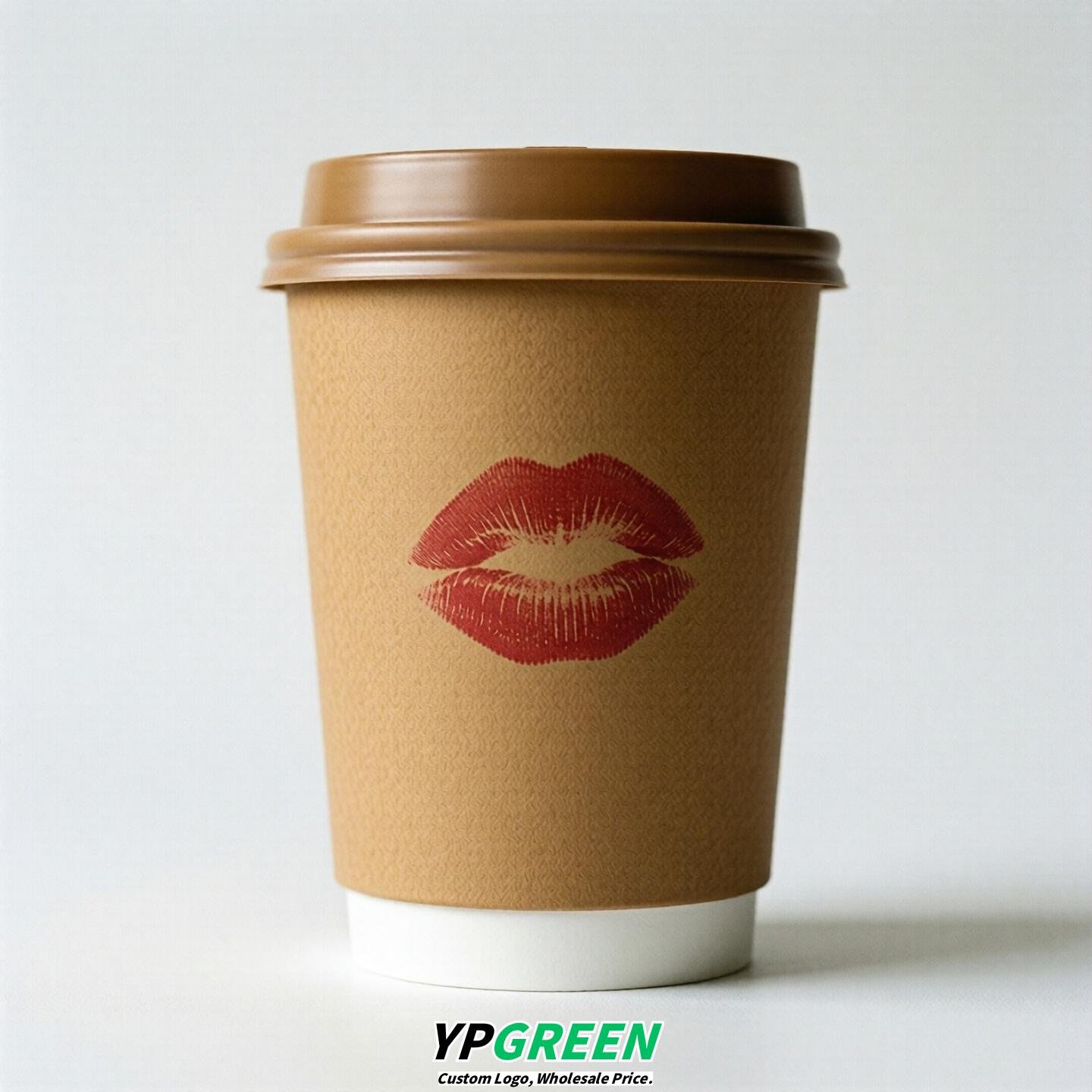 Camel Paper Cups with Lips Print 10oz/12oz/16oz/20oz/22oz