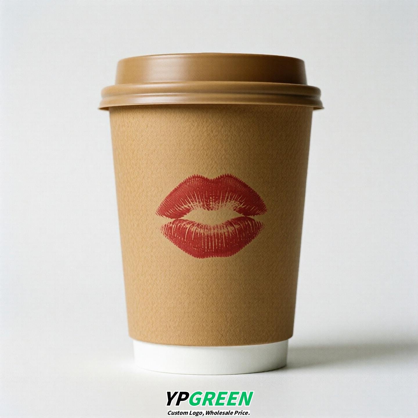 Camel Paper Cups with Lips Print 10oz/12oz/16oz/20oz/22oz