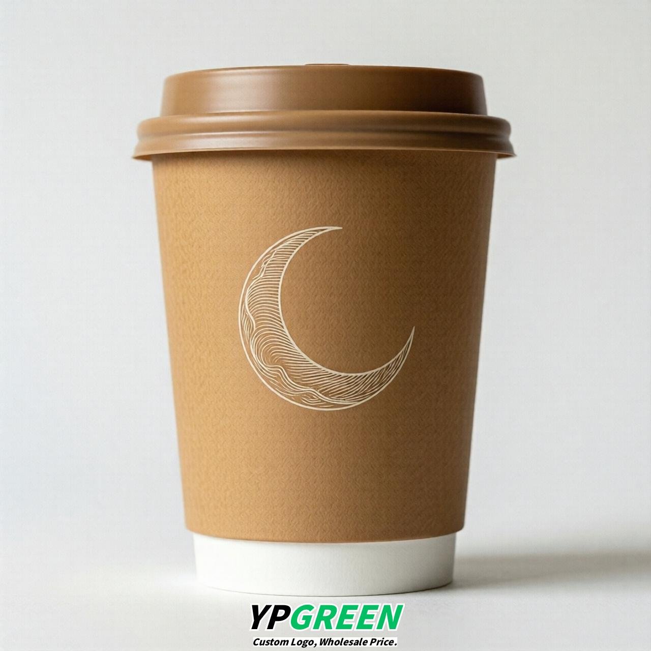 Camel Moon Paper Cups with Lids 8-24oz