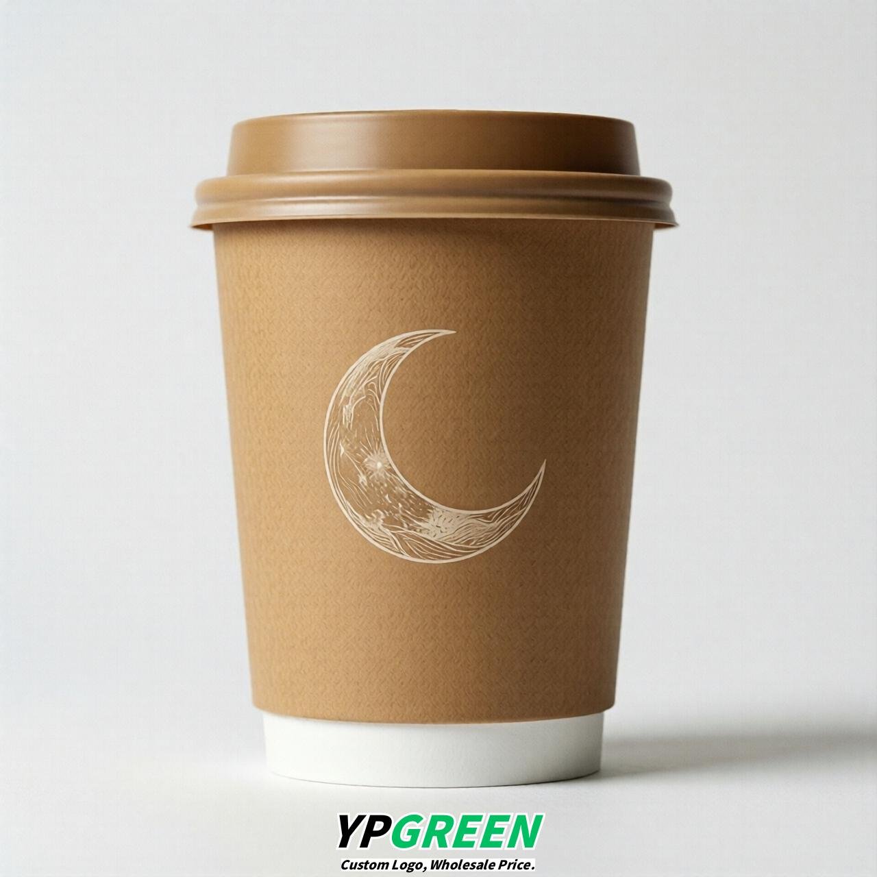 Camel Moon Paper Cups with Lids 8-24oz
