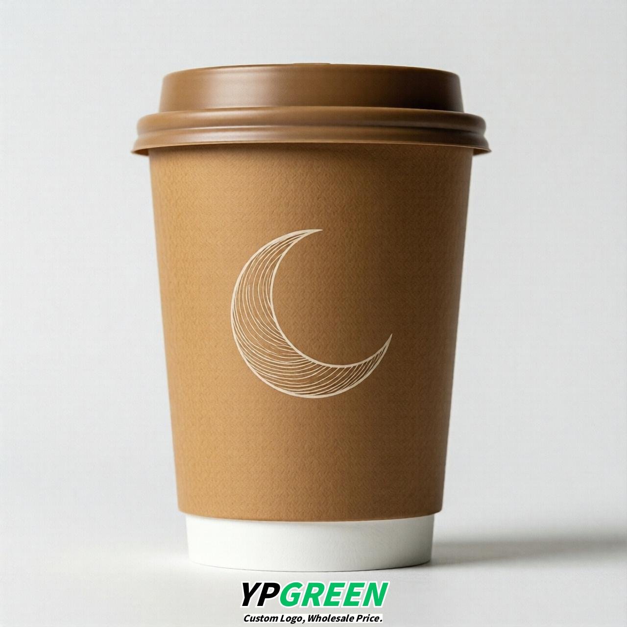 Camel Moon Paper Cups with Lids 8-24oz