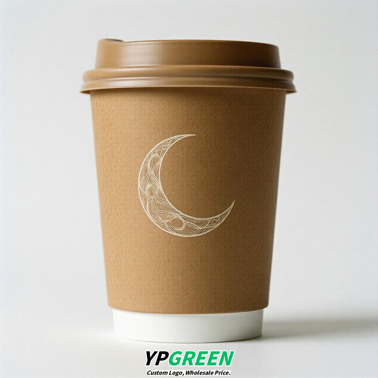 Camel Moon Paper Cups with Lids 8-24oz