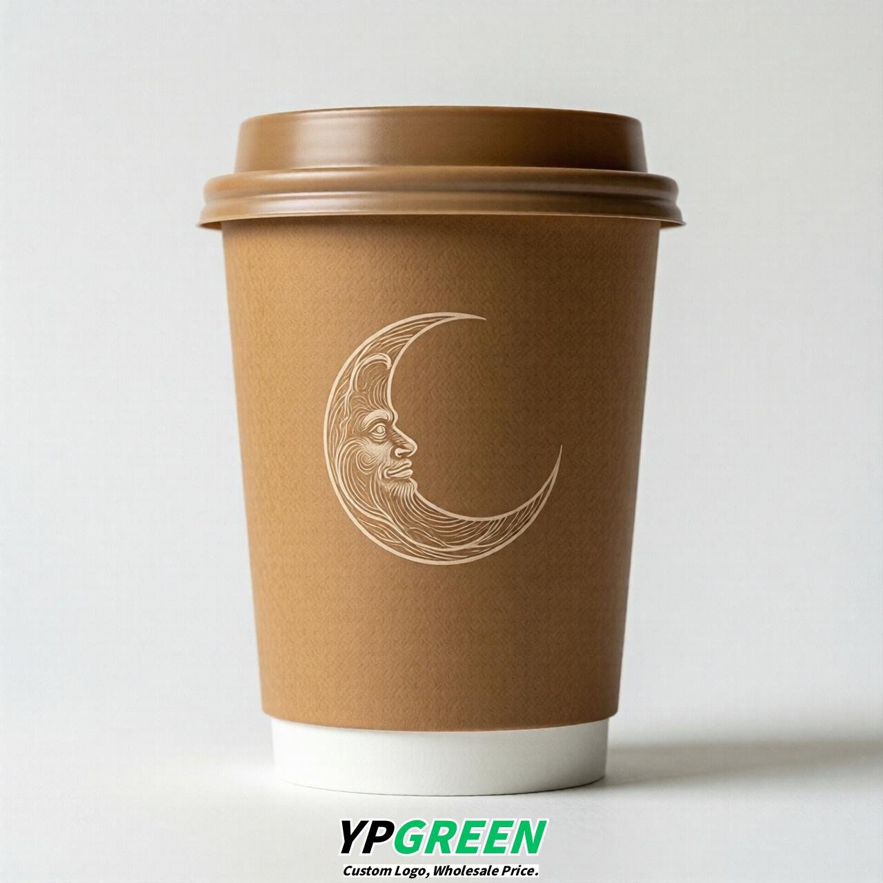 Camel Moon Paper Cups with Lids 8-24oz