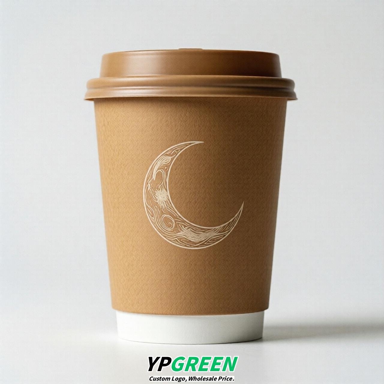 Camel Moon Paper Cups with Lids 8-24oz