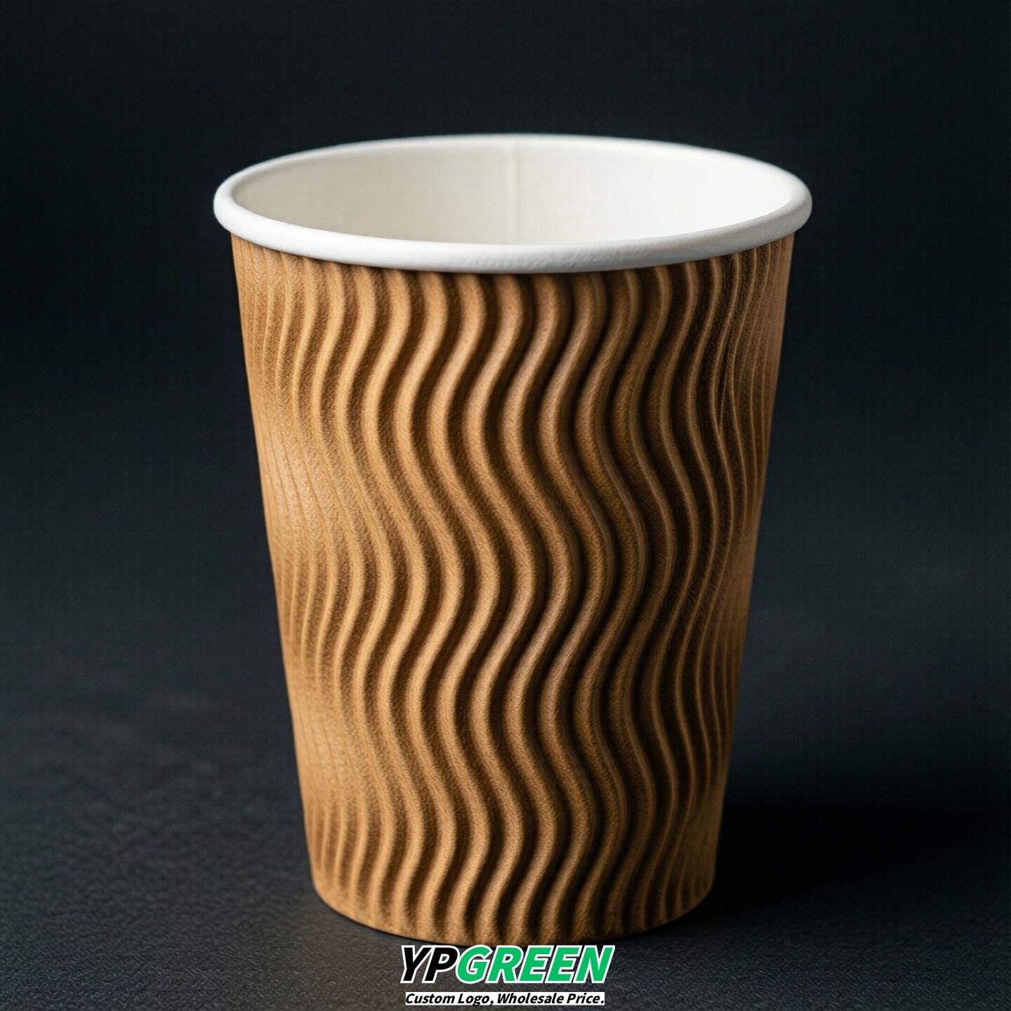 Caramel Embossed Paper Cups 10oz/12oz/16oz/20oz/22oz