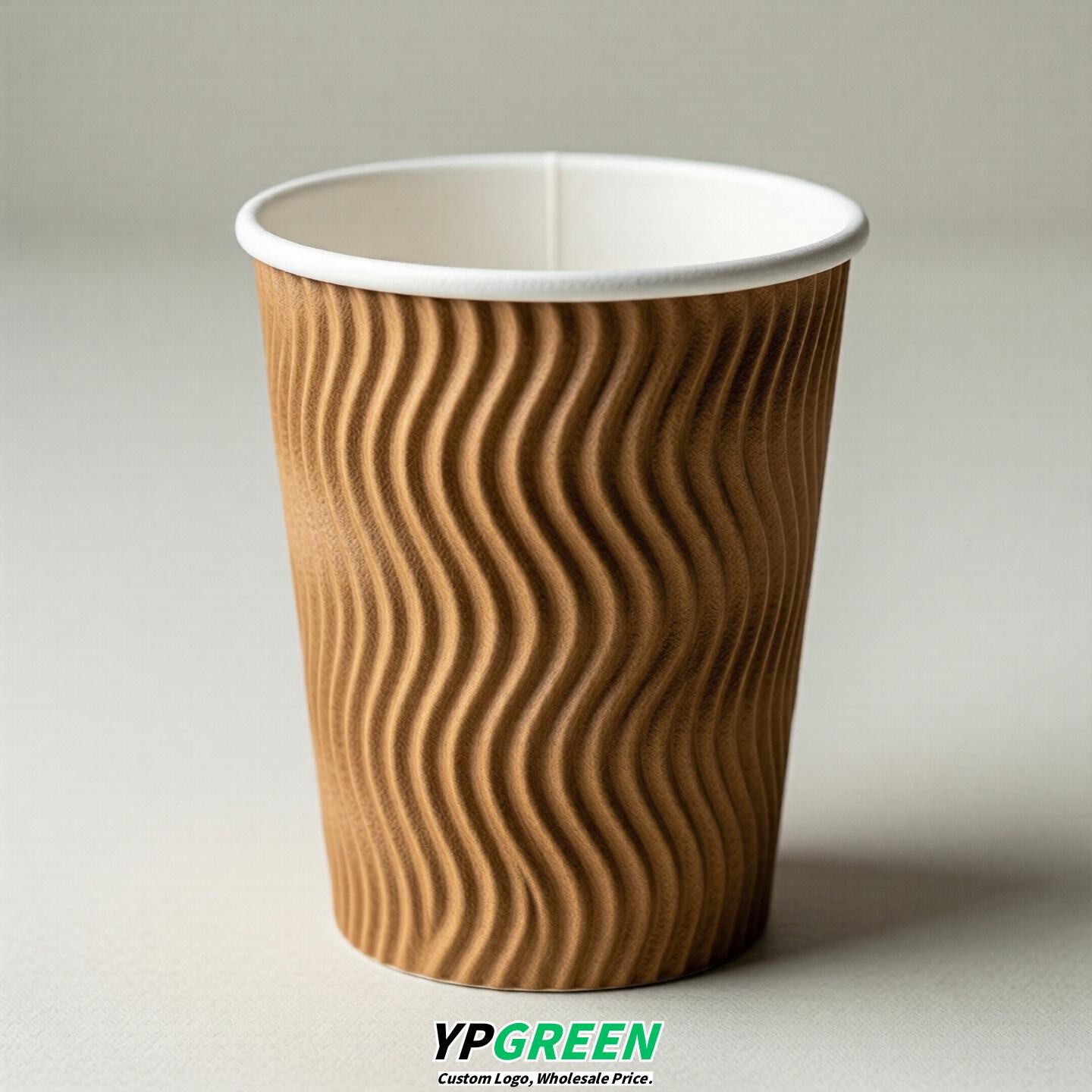 Caramel Embossed Paper Cups 10oz/12oz/16oz/20oz/22oz