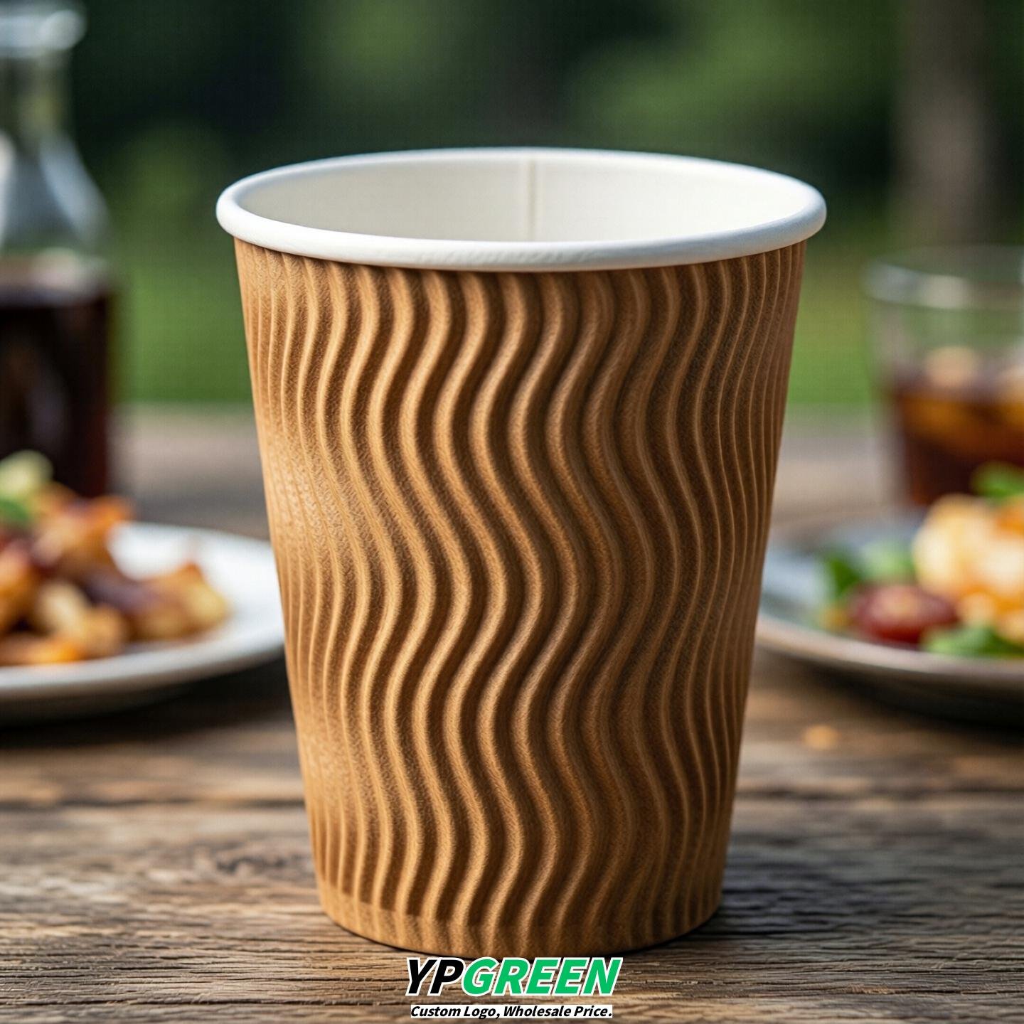 Caramel Embossed Paper Cups 10oz/12oz/16oz/20oz/22oz