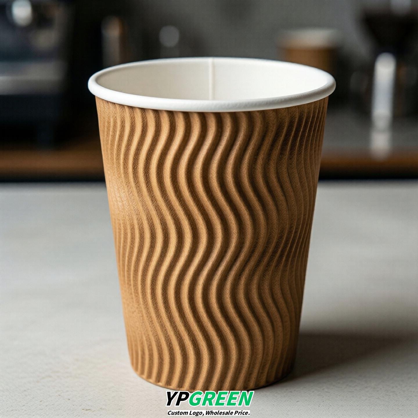 Caramel Embossed Paper Cups 10oz/12oz/16oz/20oz/22oz
