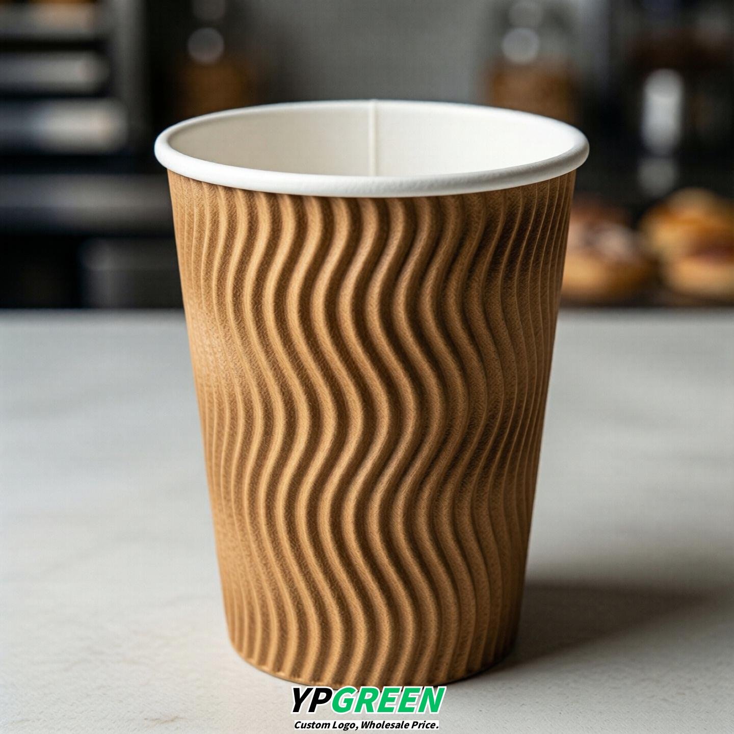 Caramel Embossed Paper Cups 10oz/12oz/16oz/20oz/22oz