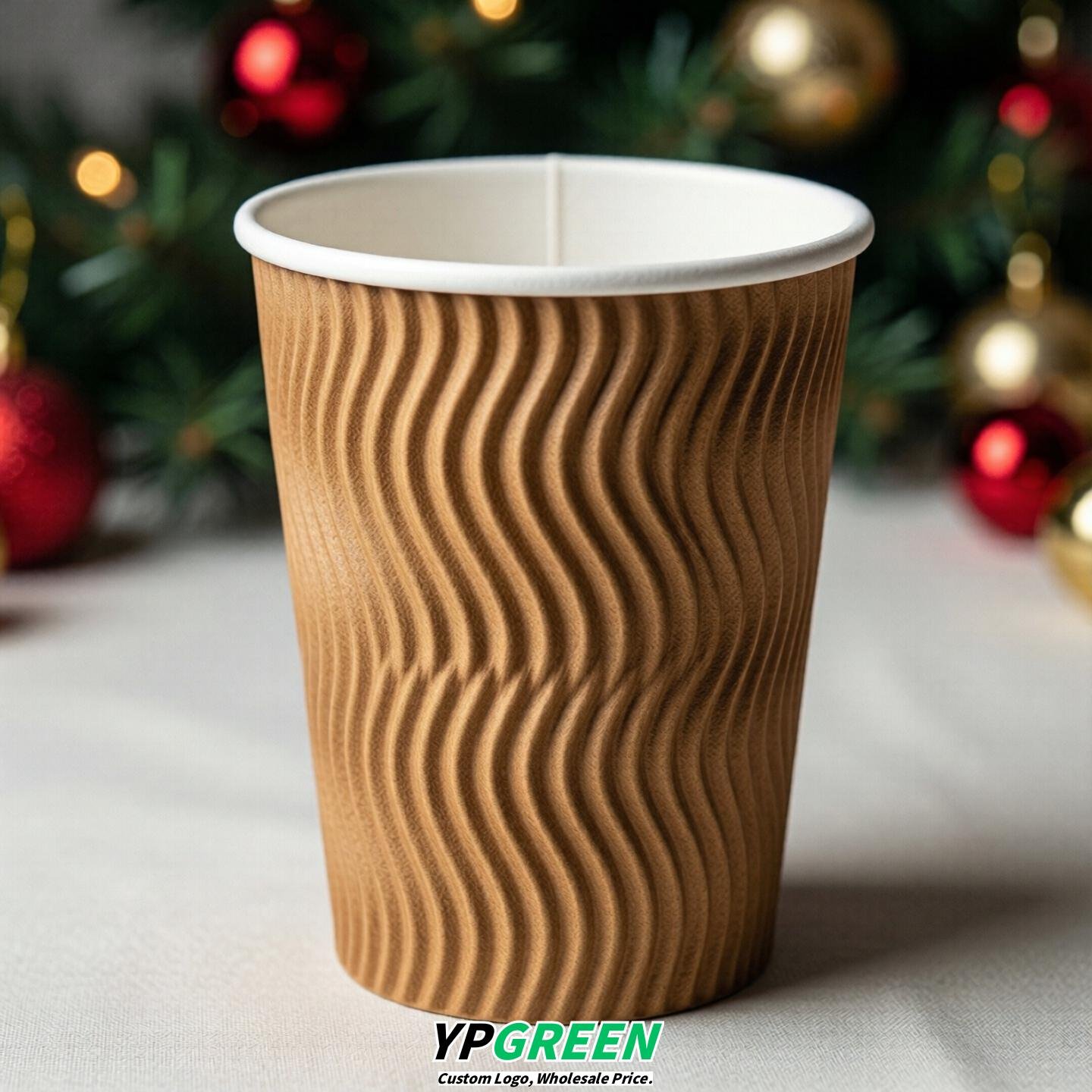 Caramel Embossed Paper Cups 10oz/12oz/16oz/20oz/22oz