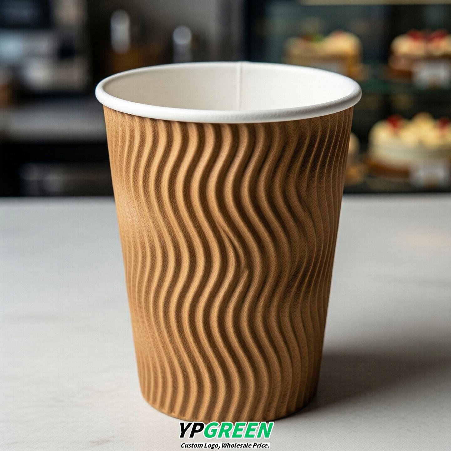 Caramel Embossed Paper Cups 10oz/12oz/16oz/20oz/22oz