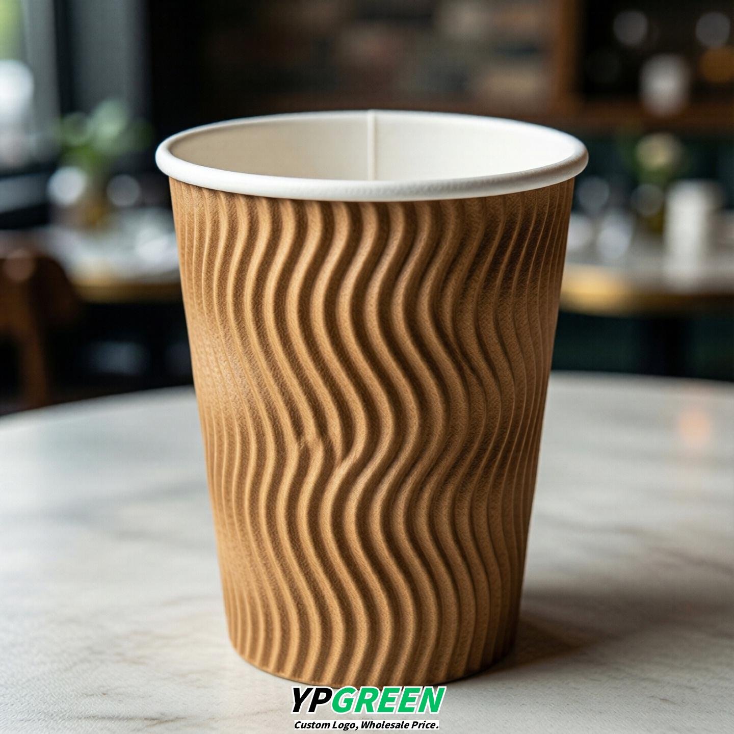 Caramel Embossed Paper Cups 10oz/12oz/16oz/20oz/22oz